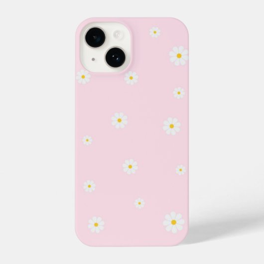 Pink Daisy Floral iPhone Case – Cute Spring Design Hoesje (Achterkant)