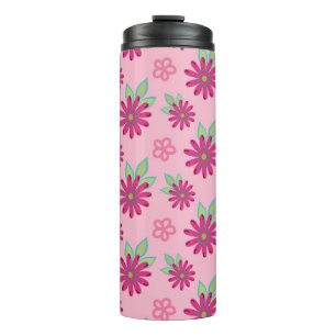 Pink daisy floral seamless patternart, beauty, blo thermosbeker