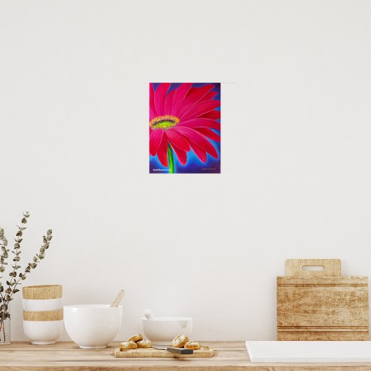 Pink Daisy Flower Art Giclee - Affiche (Cuisine)