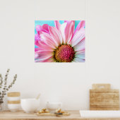 Pink Daisy Flower Bloom Poster (Keuken)