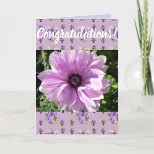 Pink Daisy Flower Floral Congatulation art Kaart
