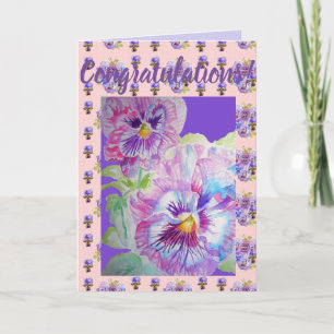 Pink Daisy Flower Floral Congatulation art Kaart