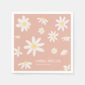 Pink Daisy Flower Napkins Servet (Voorkant)