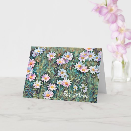 Pink Daisy Flowers Garden Carte de fête des mères (Orchidée)