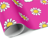 Pink Daisy Ghost Halloween Cadeaupapier (Rol Hoek)