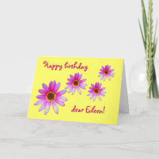 Pink Daisy Happy Birthday Eileen kaart
