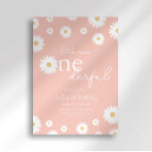 Pink Daisy Little Miss Onederful Invitation