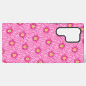 Pink daisy pattern samsung galaxy hoesje (Achterkant horizontaal)