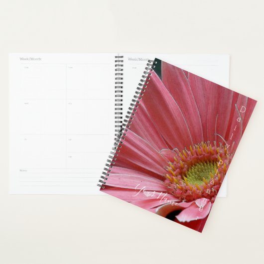 Pink Daisy Photo Daily Planner - HAMbWG (Devant avec enveloppe)