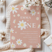 Pink Daisy Première 1ère invitation Anniversaire U