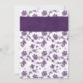 Pink Daisy Purple Damask Graduation Invitation (Dos)