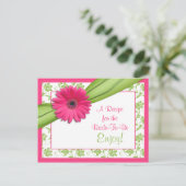 Pink Daisy Recept Kaart voor de bruid te zijn (Staand voorkant)
