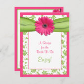 Pink Daisy Recept Kaart voor de bruid te zijn (Voorkant / Achterkant)