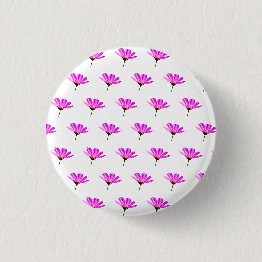 Pink Daisy Ronde Button 3,2 Cm (Voorkant)