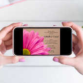 Pink Daisy sur Tan Post Mariage Brunch Invitation