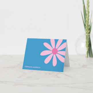 Pink Daisy Thank You Cards (blauw) Bedankkaart