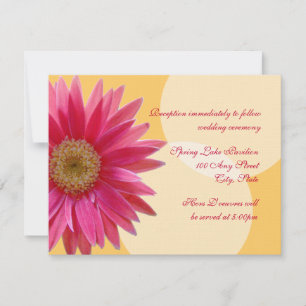 Pink Daisy Wedding Kaart