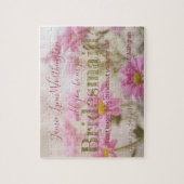 Pink Daisy Will you be My Bridesmaid Jigsaw Puzzle (Vertical)
