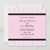Pink Damask 21st Birthday Party Invitations (Dos)