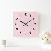 Pink damask bébé fille crèche moderne horloge mura (Maison)