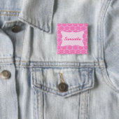 Pink Damask Custom Nom personnalisé Badge (En situation)