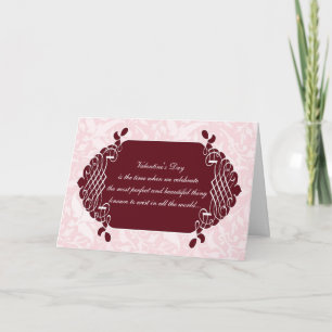 Pink Damask Funny Anti-Valentijns Kaart