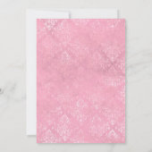 PINK DAMASK GOLD LEAF ELEGANT CLASSY WEDING KAART (Achterkant)