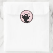 Pink Damask | Halloween Ghost | FANTASTISCH Ronde Sticker (Tas)