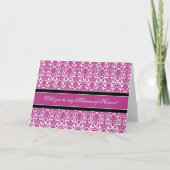 Pink Damask Matron of Honor Invitation (Devant)