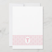 Pink Damask Nurse afstuderen pinning uitnodiging (Achterkant)