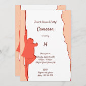 Pink Dance 14th Birthday Party Invitation (Devant / Derrière)