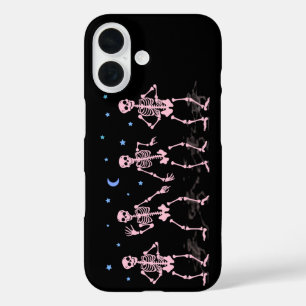 Pink Dancing Skeleton Halloween Shirt iPhone 16 Hoesje