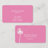 Pink Dandelion Carte de visite (Devant / Derrière)