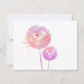 Pink Dandelion Horloge funéraire Merci Cartes (Dos)