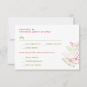 Pink Dandelions Flower Spring Wedding Carte RSVP (Devant)