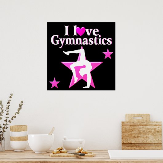 PINK DAT IK VAN GYMNASTISCH ONTWERP HOOR POSTER (Keuken)