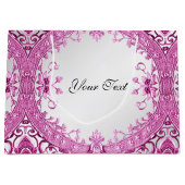 Pink Decorative Floral Gift Bag Groot Cadeauzakje (Voorkant)