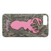Pink Deer Head Camo Phone case (Achterkant (Horizontaal))