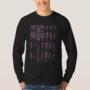 Pink Deer Hunting Camo Camouflage American USA VS T-shirt