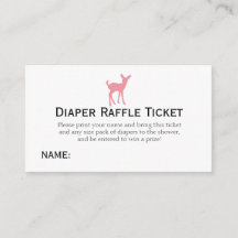 Pink Deer Luier Raffle Ticket Meisjes Baby shower