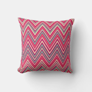 Pink Delft moderne Zig Zag Motif Coussin Cushion
