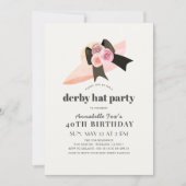 Pink Derby Pet Roos Birthday Party Kaart (Voorkant)