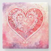 Pink Design Heart Stenen Onderzetter (Voorkant)