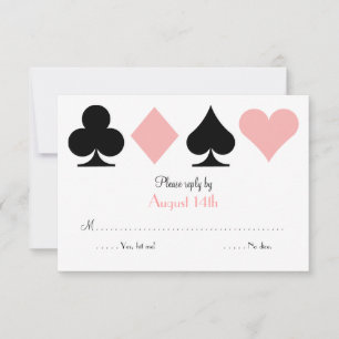 Pink Destiny Las Vegas Wedding RSVP antwoordkaart Kaartje