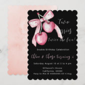Pink Deux baies jumelles Personnalisé Invitation d (Devant / Derrière)