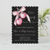 Pink Deux baies jumelles Personnalisé Invitation d (Debout devant)