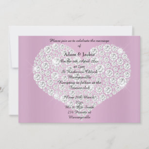 PINK DIAMOND HEART ÉLÉGANT MARIAGE Invitation