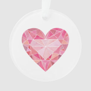 Pink Diamond Heart Gem Glam Chic Love Note