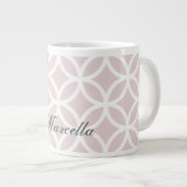Pink Diamond Pattern Personalized Giant Coffee Mok (Voorkant rechts)