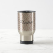 Pink Diamond Pattern Personalized Travel Mug Reisbeker (Center)